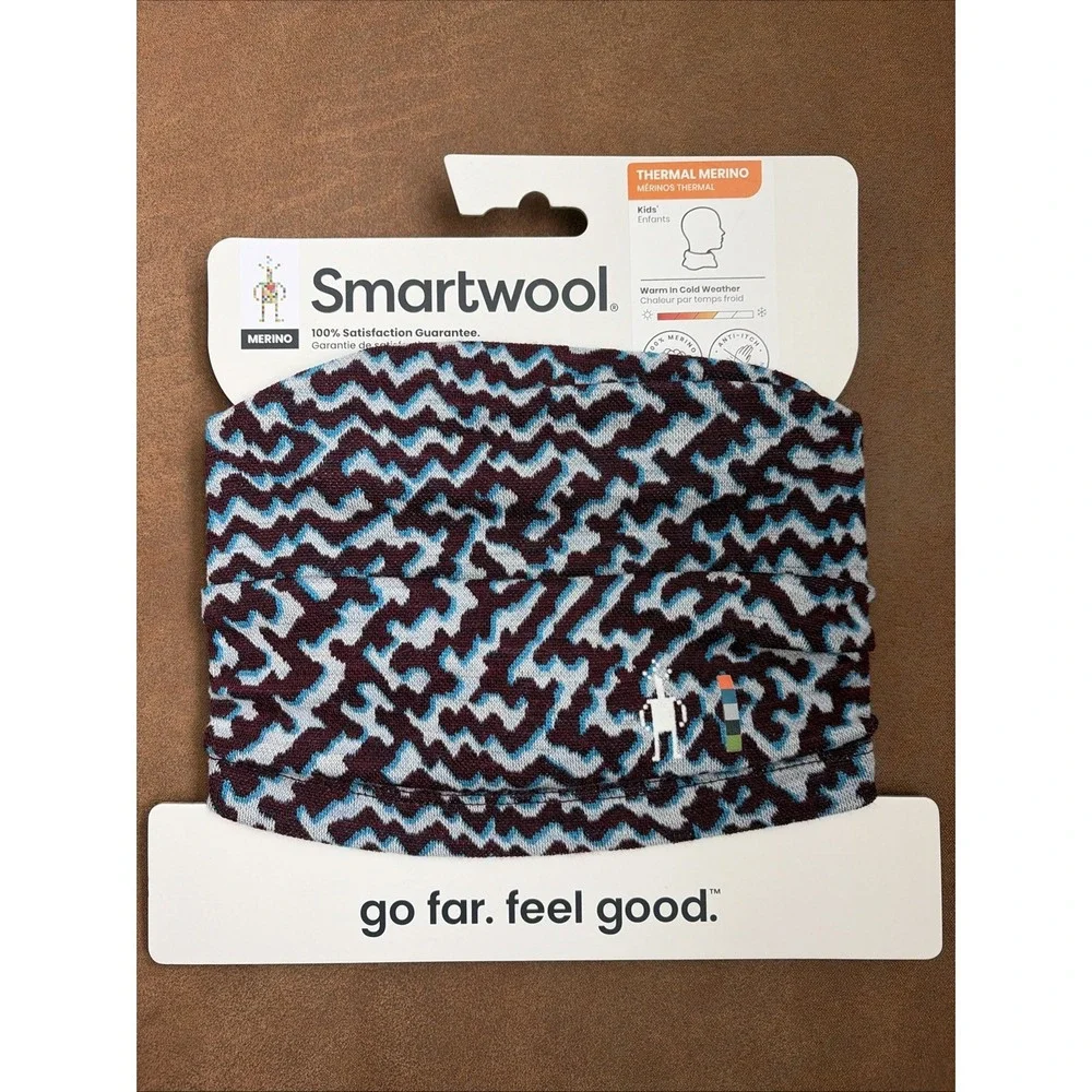 Smartwool Kids Winter Purple Iris Retro Line Neck Gaiter Size Small Merino wool